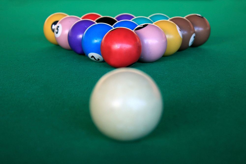 Billiard balls, pool. Free public domain CC0 image.