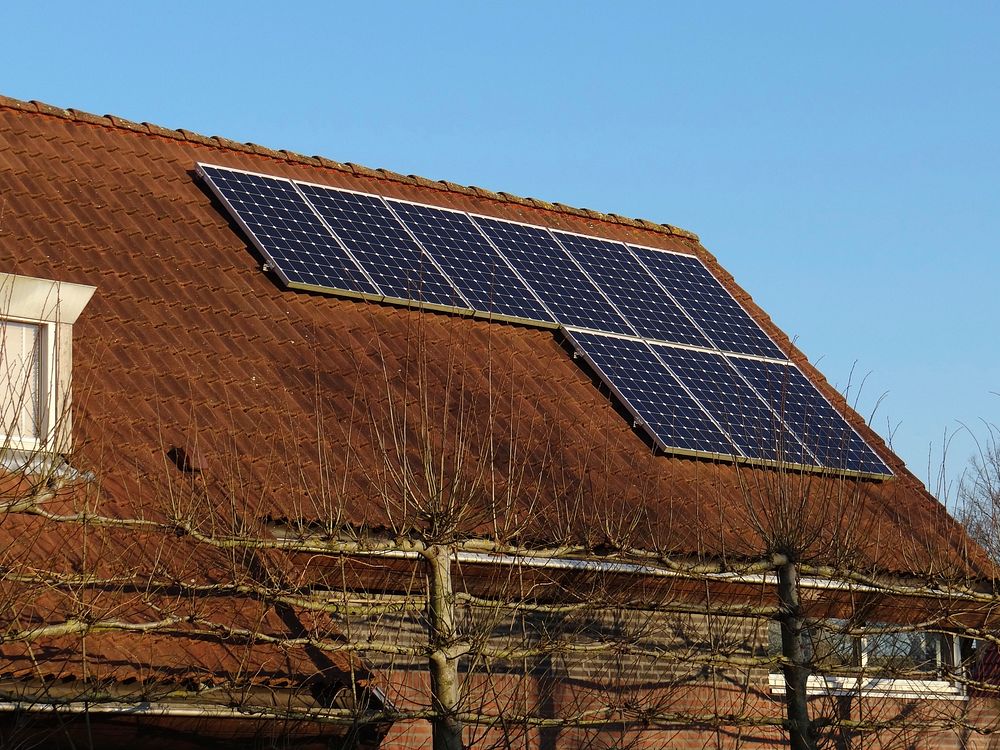 Solar panels to generate clean energy. Free public domain CC0 photo.