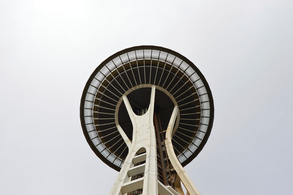 Space Needle tower, Observation deck in Seattle. Free public domain CC0 photo.