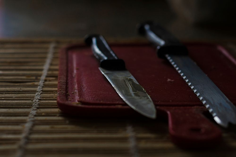 Knives on the table. Free public domain CC0 photo.