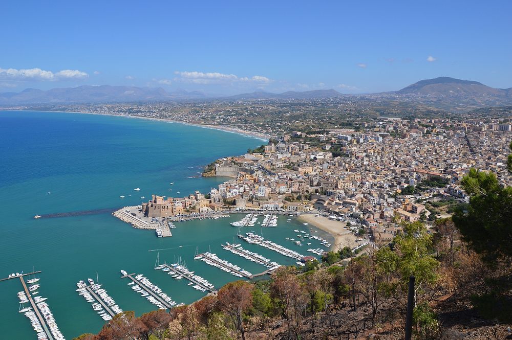 Sicily sea Mediterranean city landscape. Free public domain CC0 image.