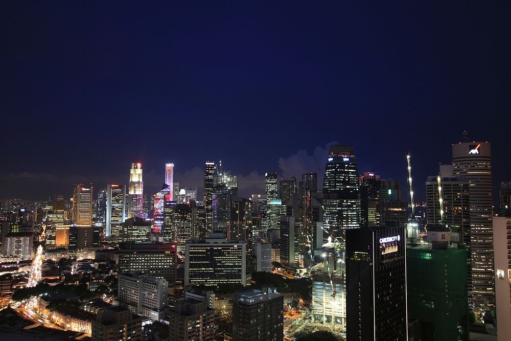 City view at night. Free public domain CC0 photo.