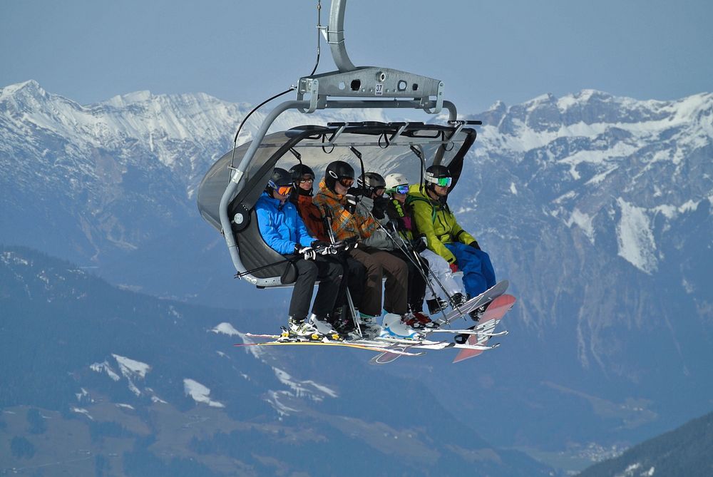 Ski lift in Zillertal, Austria - 15 February 2016