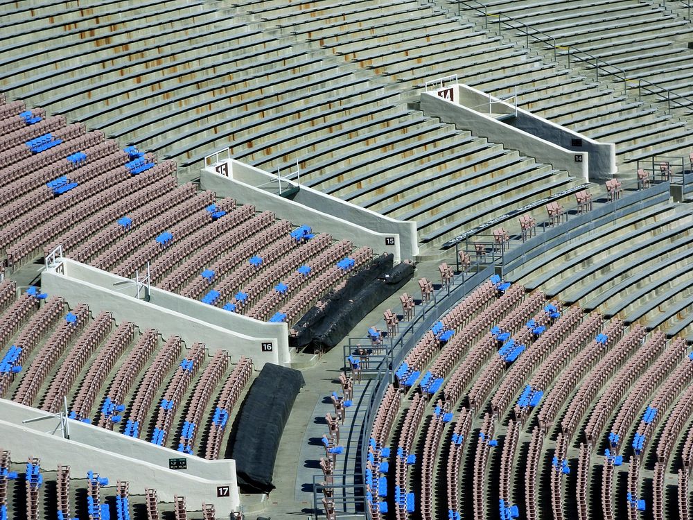 Stadium seats. Free public domain CC0 photo.