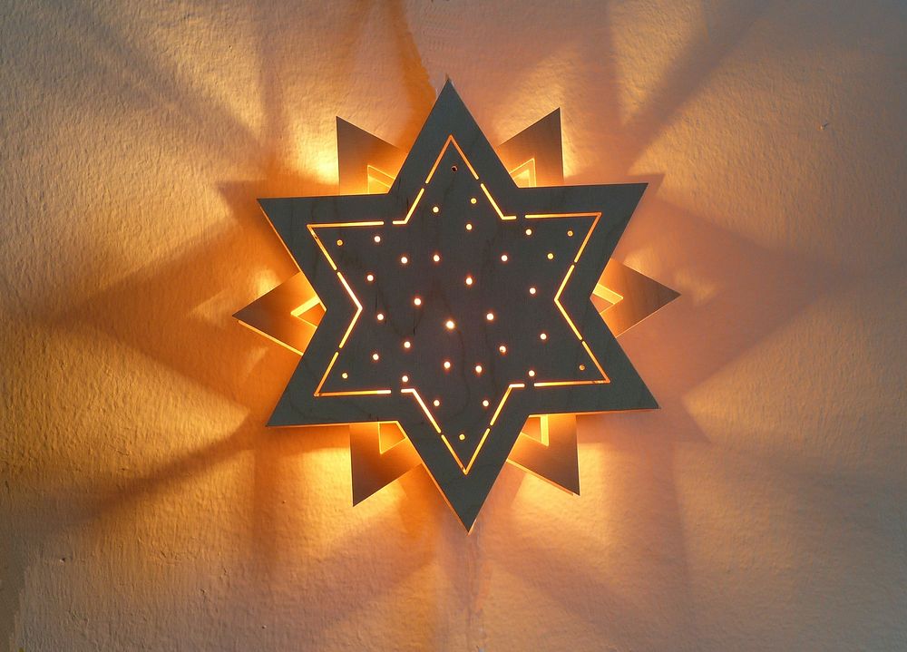 Christmas star lamp. Free public domain CC0 image.