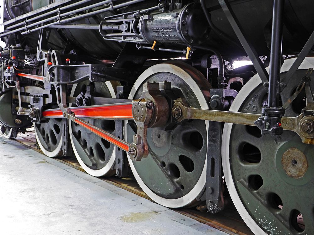 Train wheel. Free public domain CC0 photo.