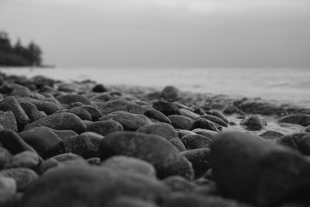 Stones on beach. Free public domain CC0 image.