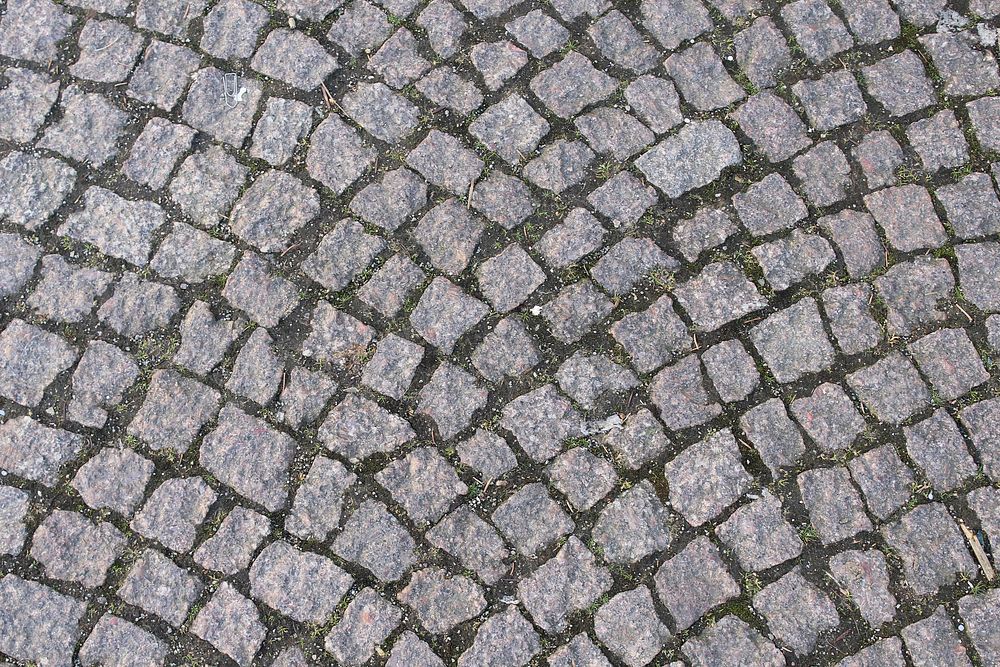 Cobblestone pavement for walking. Free public domain CC0 photo