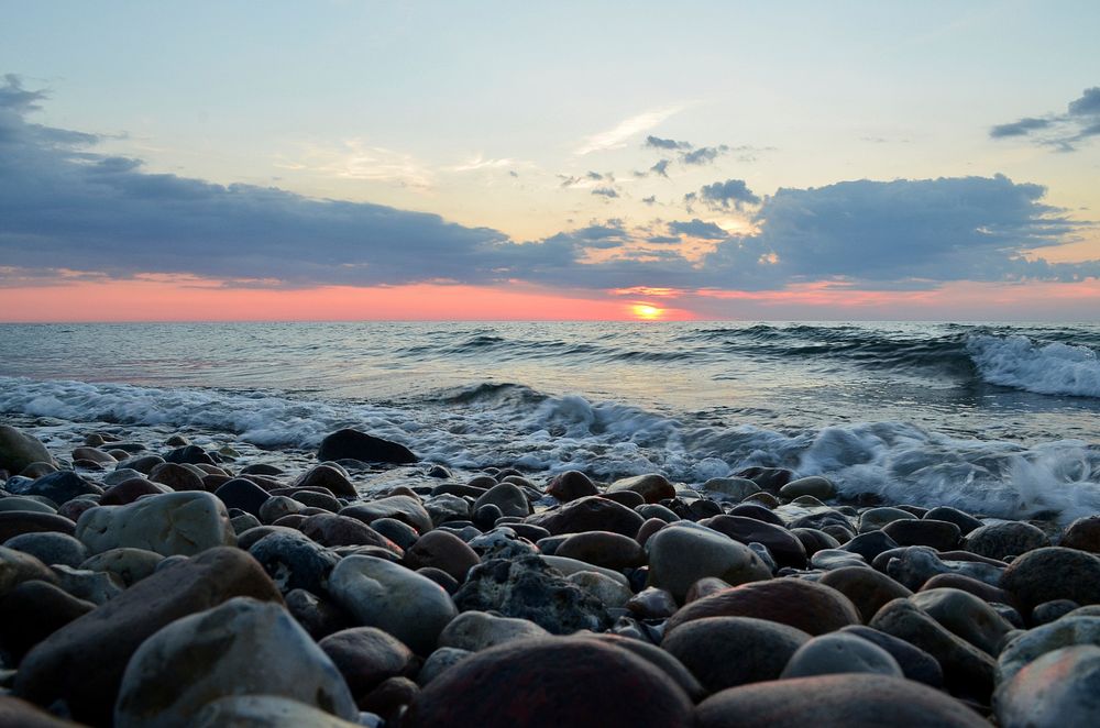 Stones on beach. Free public domain CC0 image.