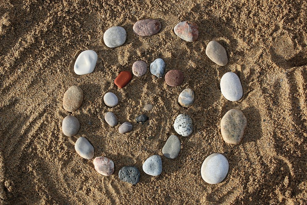 Stones on beach. Free public domain CC0 image.