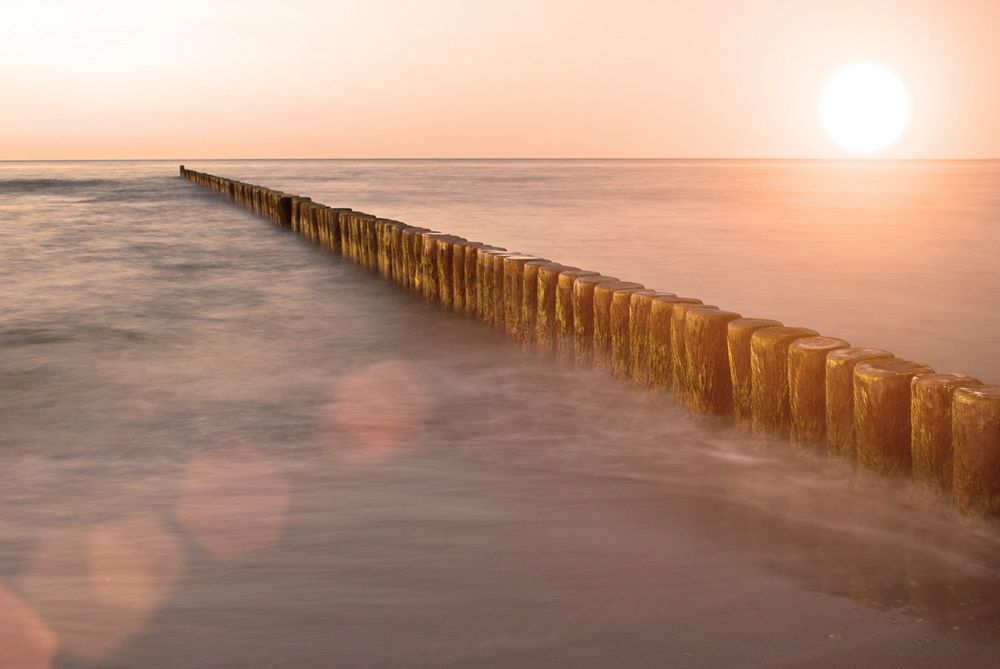 Beautiful beach sunset. Free public domain CC0 image.