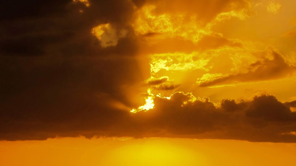 Sun rising sky desktop wallpaper. Free public domain CC0 photo.