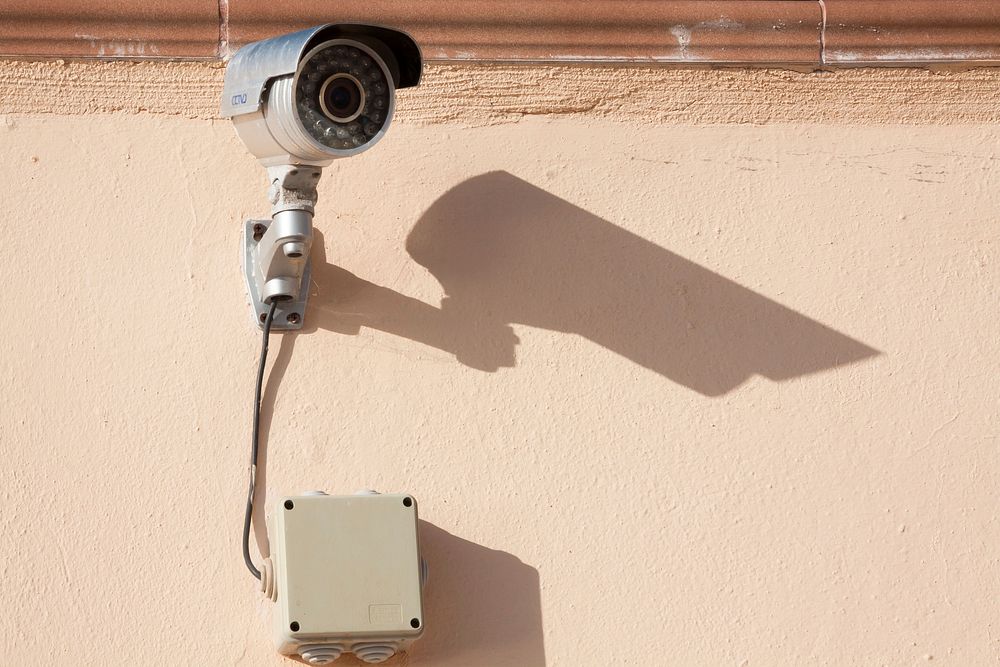 CCTV camera for protection. Free public domain CC0 image.