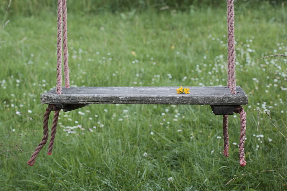 Swing in playground. Free public domain CC0 image.