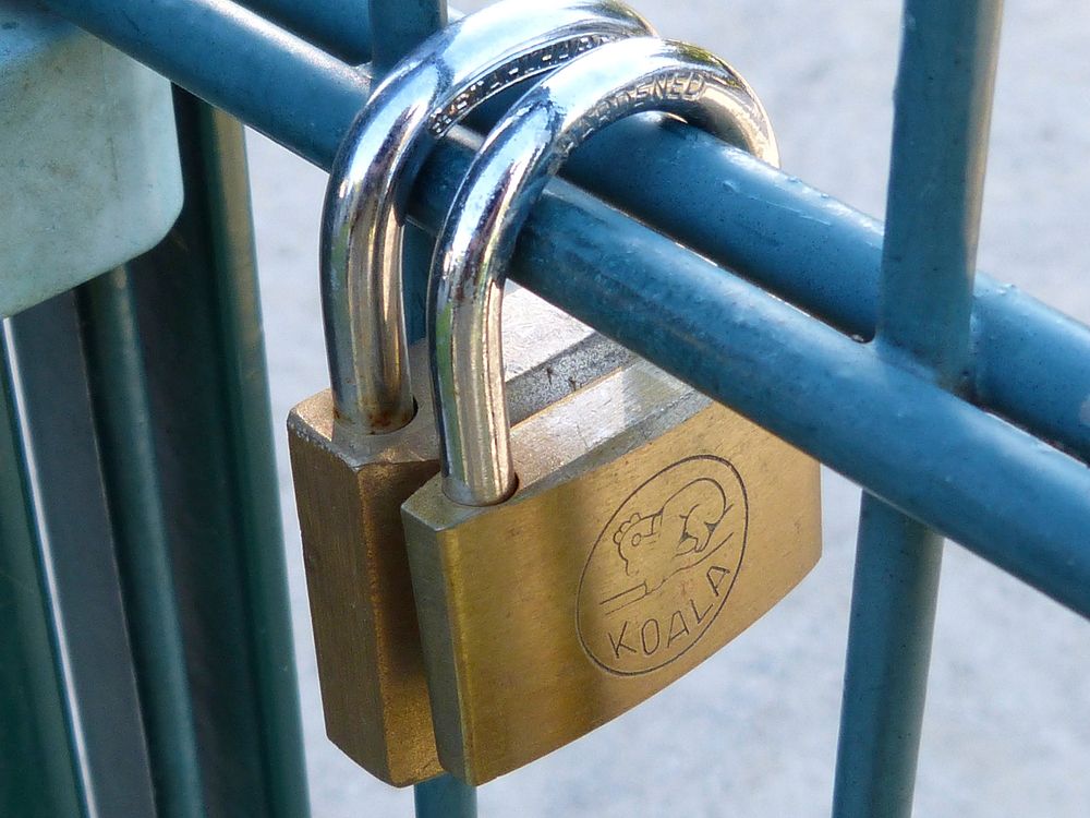 Stainless steel padlock, security protection. Free public domain CC0 photo