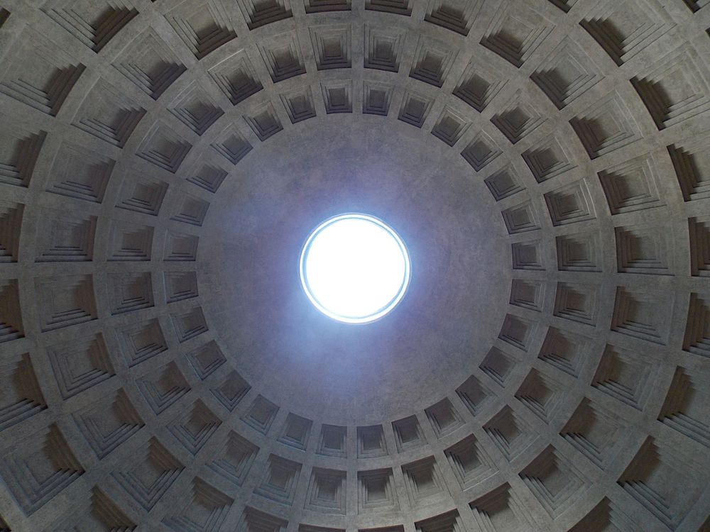 Pantheon dome from below. Free public domain CC0 image.