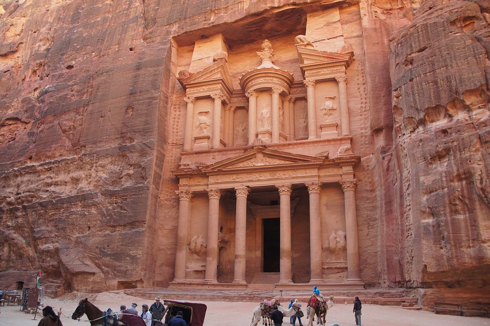 Petra, Jordan famous travel attraction. Free public domain CC0 image.