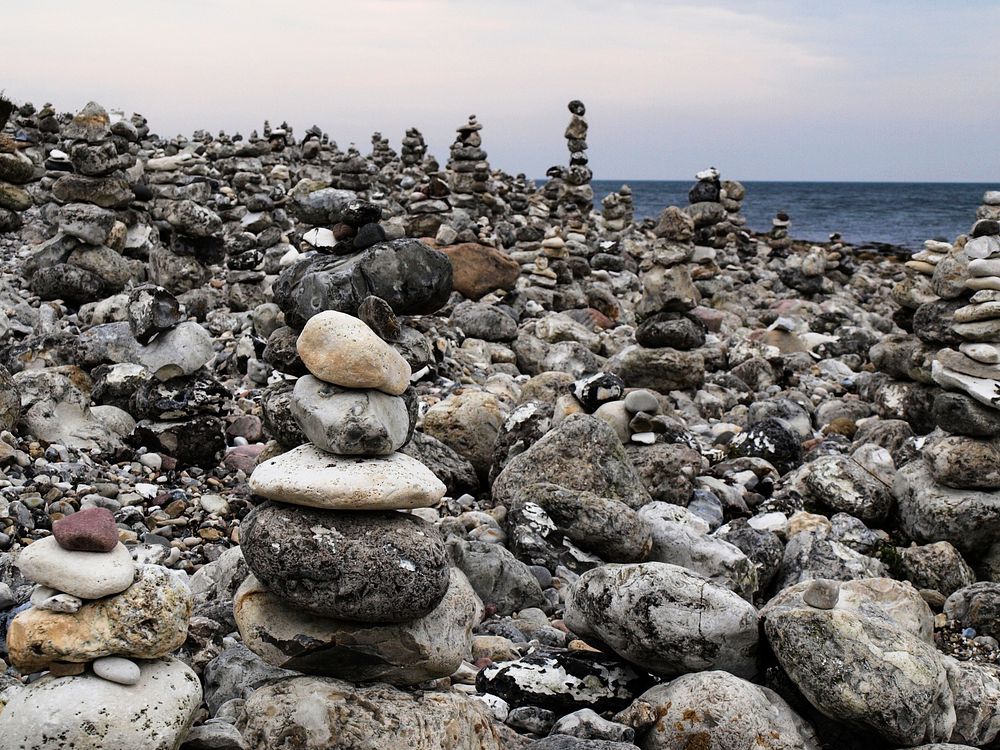 Rock stacks near sea. Free public domain CC0 photo.