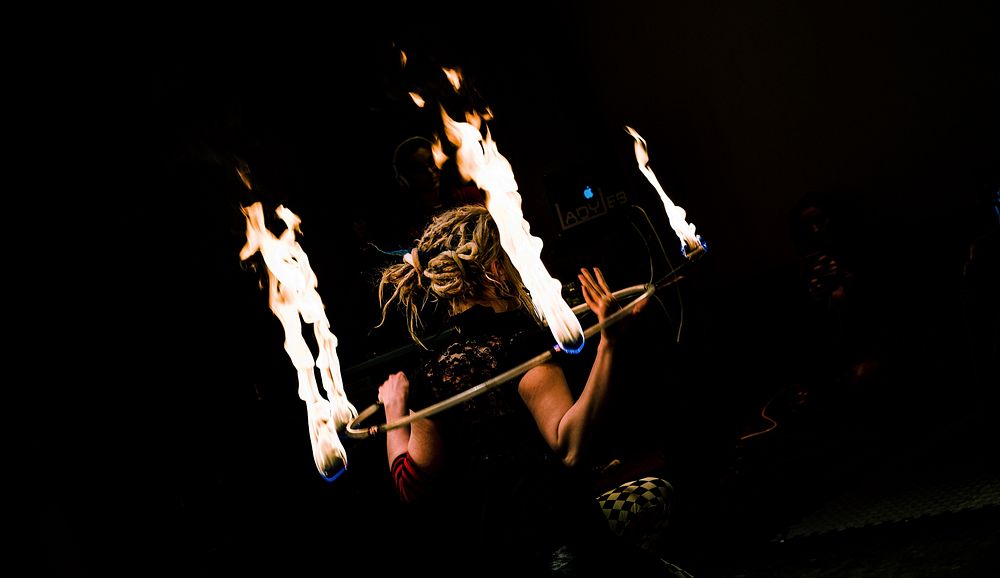 Fire dancer. Free public domain CC0 photo.