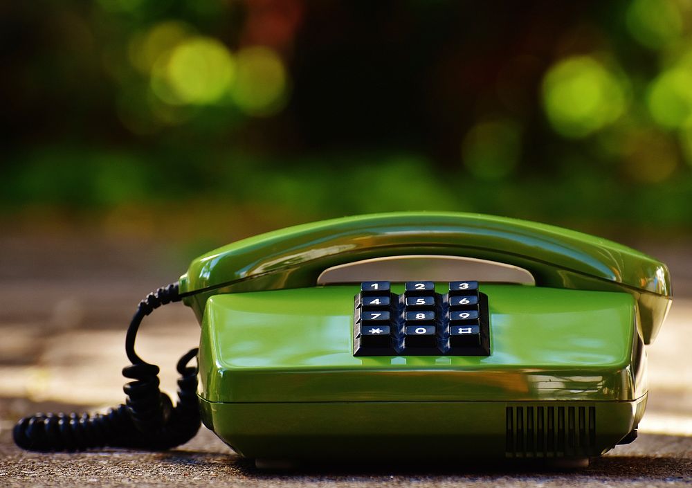 Vintage landline phone. Free public domain CC0 photo.