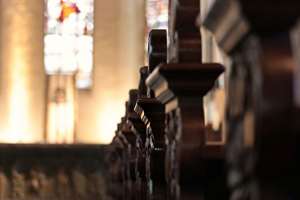 Free church interior image, public domain architecture CC0 photo.