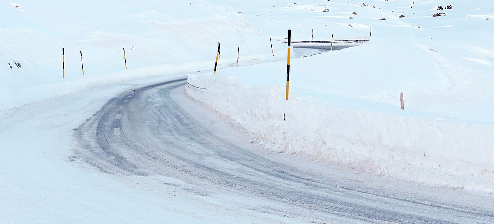 Snow covered road. Free public domain CC0 photo.