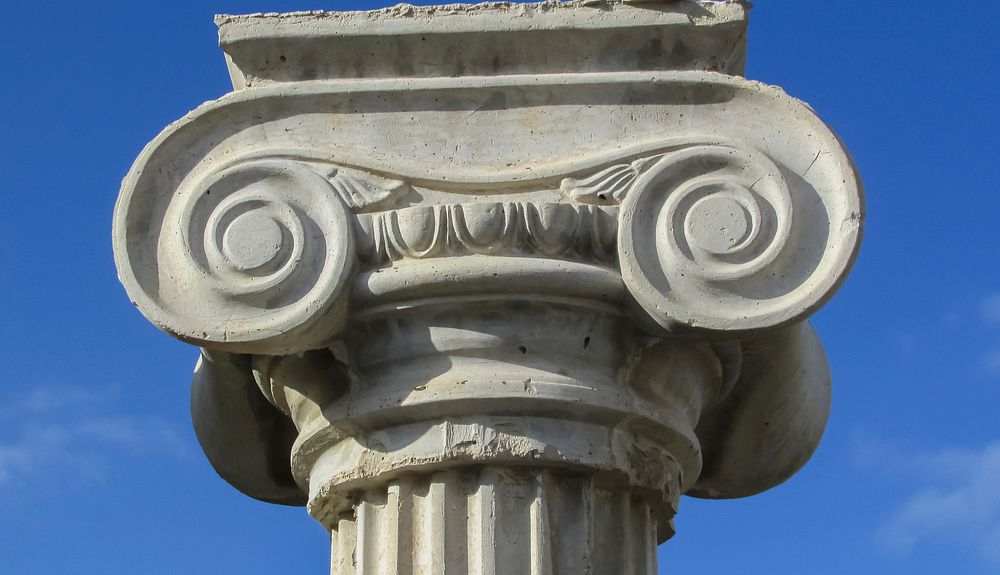Pillar capitals Greek architecture. Free public domain CC0 photo.