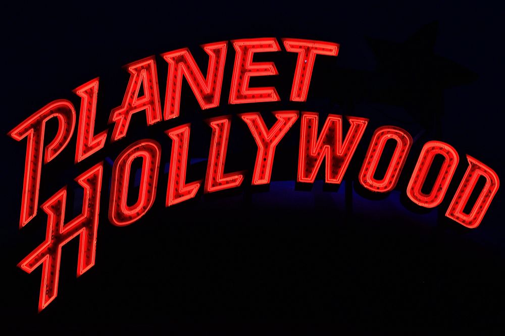 Planet Hollywood neon sign in Las Vegas, USA, 30 December 2013.