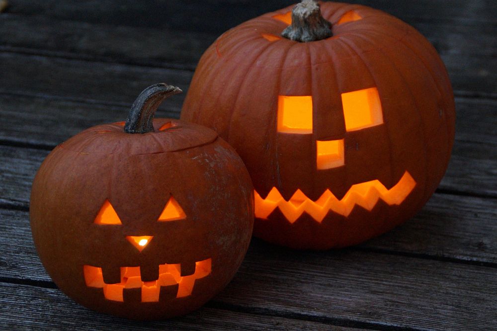 Carved Halloween pumpkin. Free public domain CC0 photo.