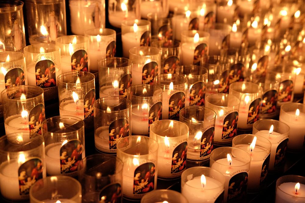 Rows of candles. Free public domain CC0 photo.