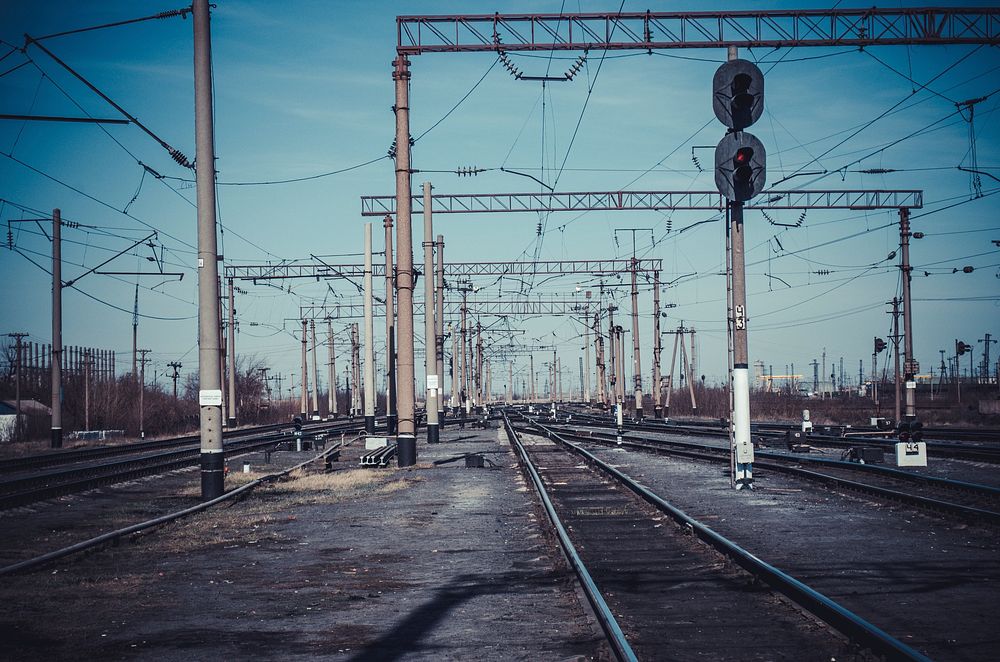 Empty train track. Free public domain CC0 photo.