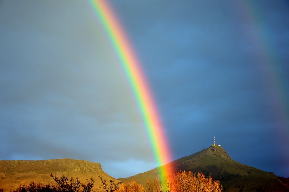 Double rainbow. Free public domain CC0 photo.