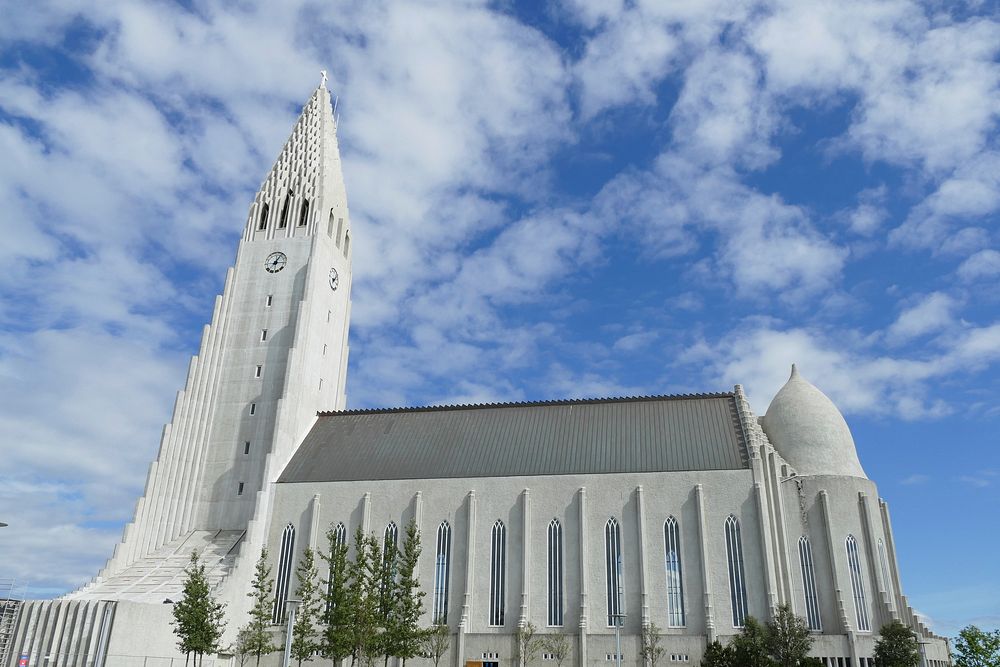 Unique church architecture in Reykjav&iacute;k, Iceland. Free public domain CC0 image.