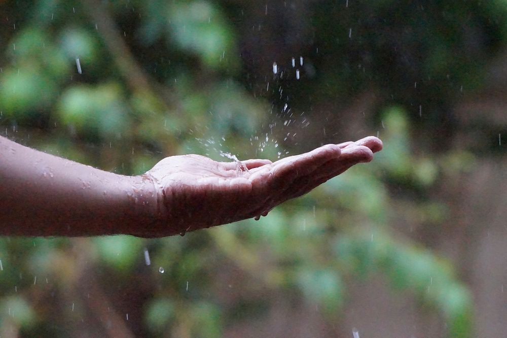 Water splashing in hand. Free public domain CC0 photo.