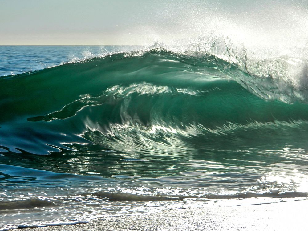 Peaceful crashing beach waves. Free public domain CC0 image.