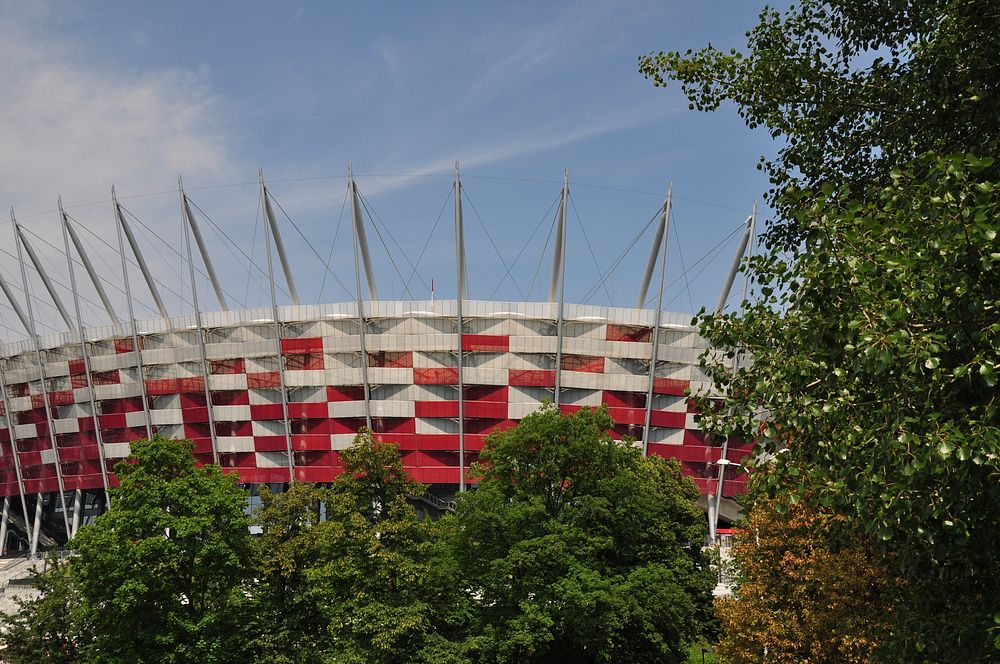 Sport stadium from outside. Free public domain CC0 image.
