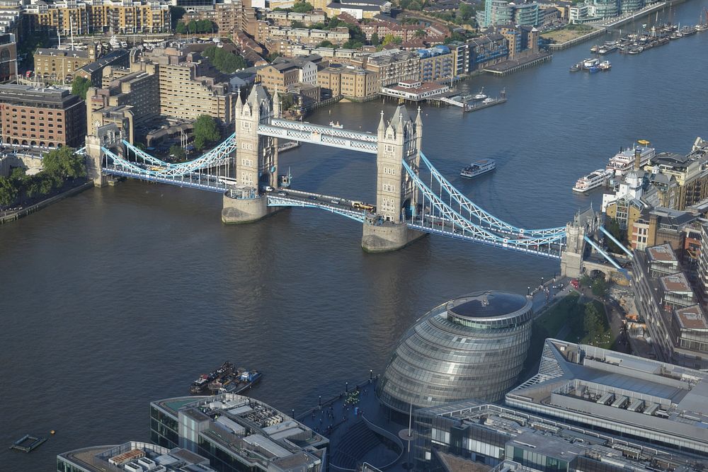 Tower Bridge in London, England. Free public domain CC0 photo.
