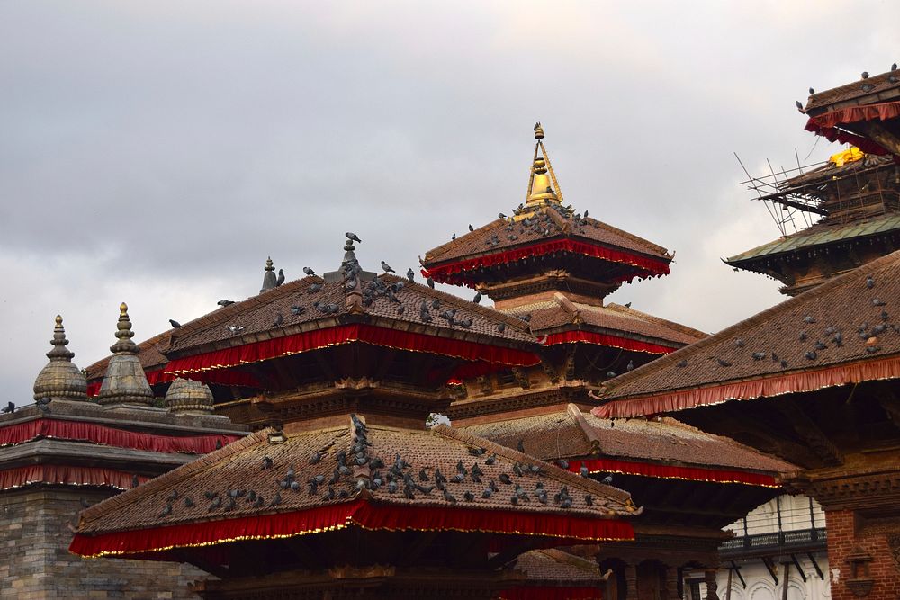 Traditional temple architecture, Kathmandu, Nepal. Free public domain CC0 image.