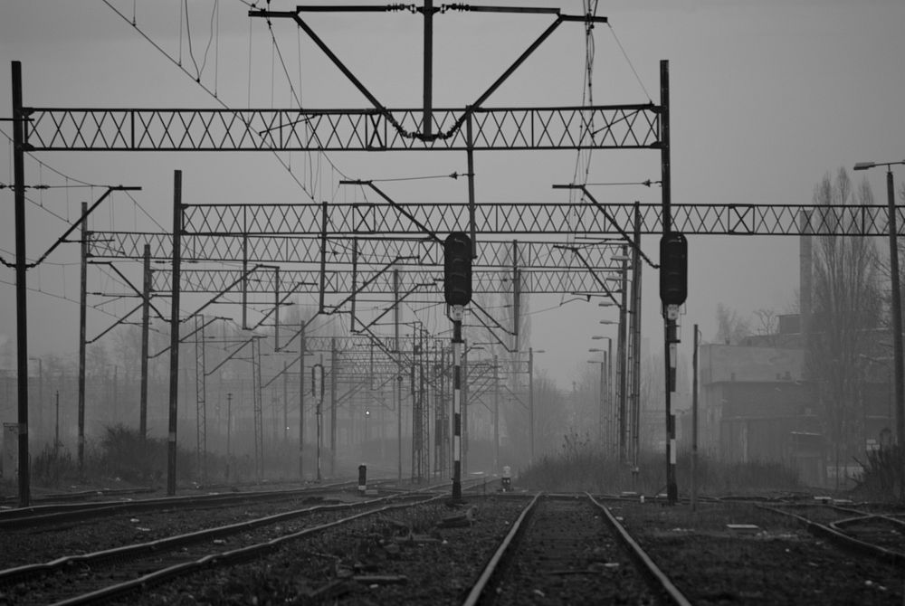 Empty train track. Free public domain CC0 photo.