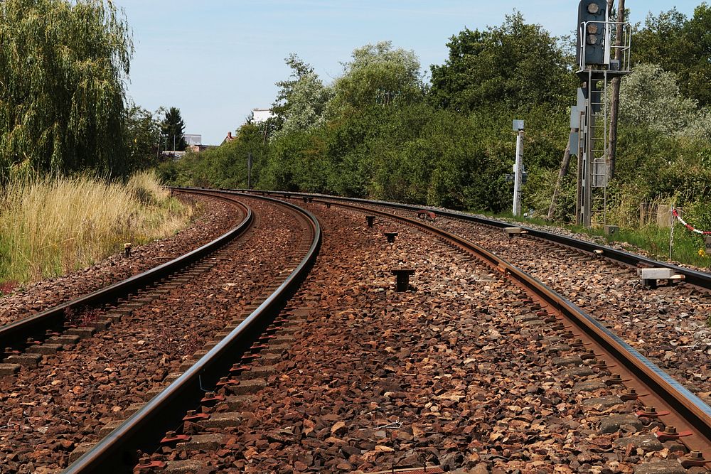 Empty train track. Free public domain CC0 photo.