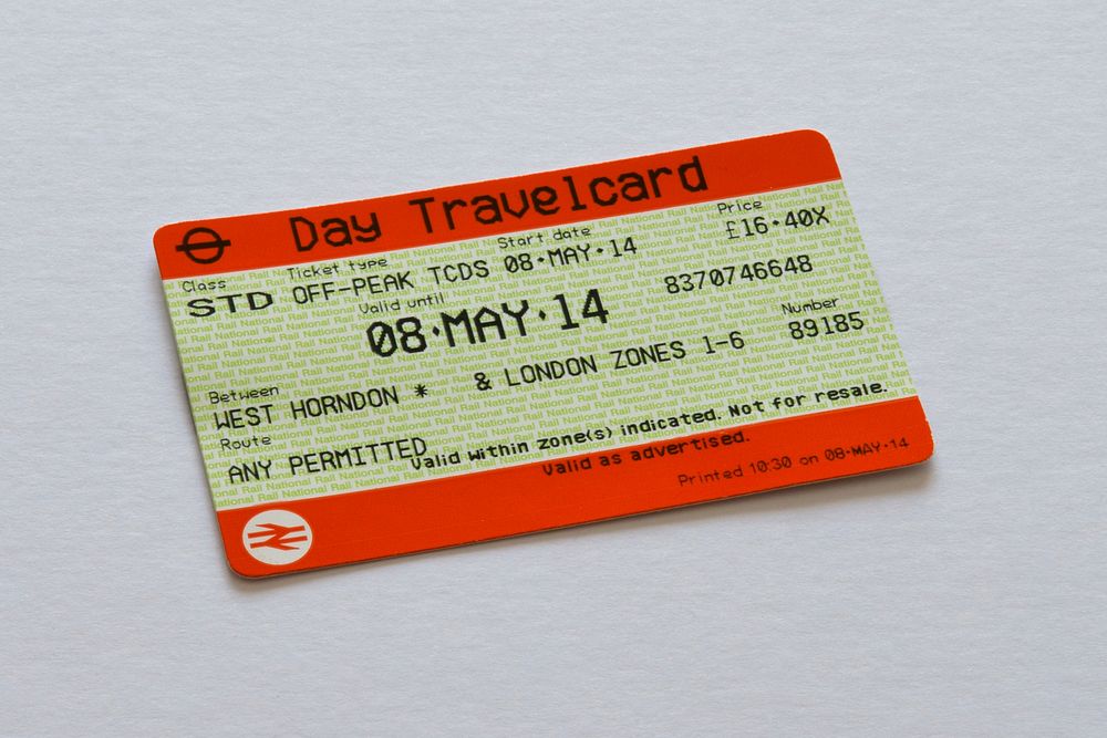 Day travel card for students in London, location unknown, 27 August 2014.