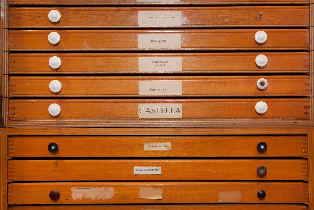 Type case letterpress drawer. Free public domain CC0 photo.