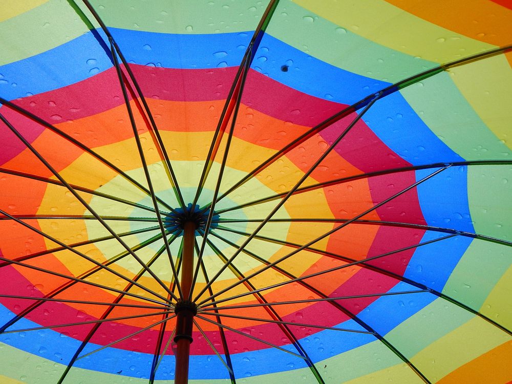 Colorful umbrella. Free public domain CC0 photo.