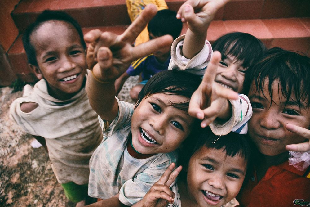Cute Asian children smiling - unknown date & location