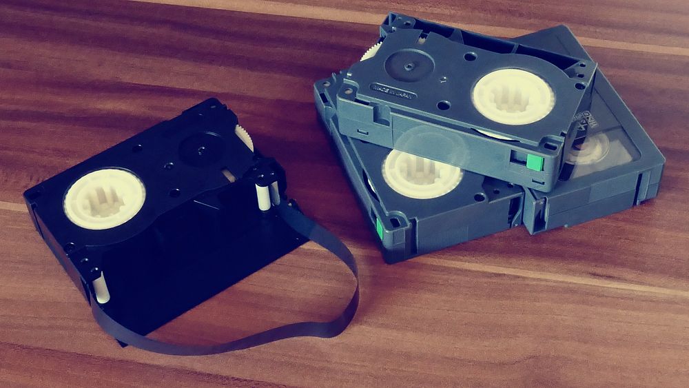 Video casette tapes. Free public domain CC0 photo.