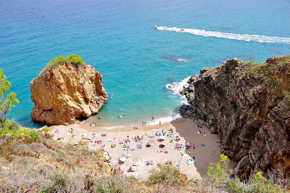 Roja beach scenery in Spain. Free public domain CC0 image.