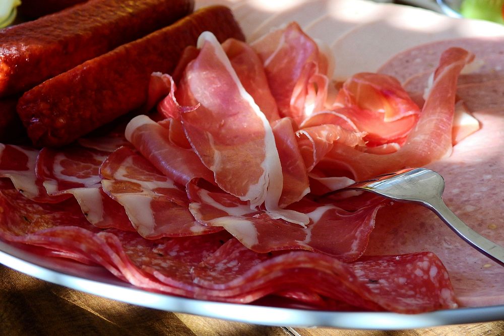 Free mixed meats and ham image, public domain CC0 photo.