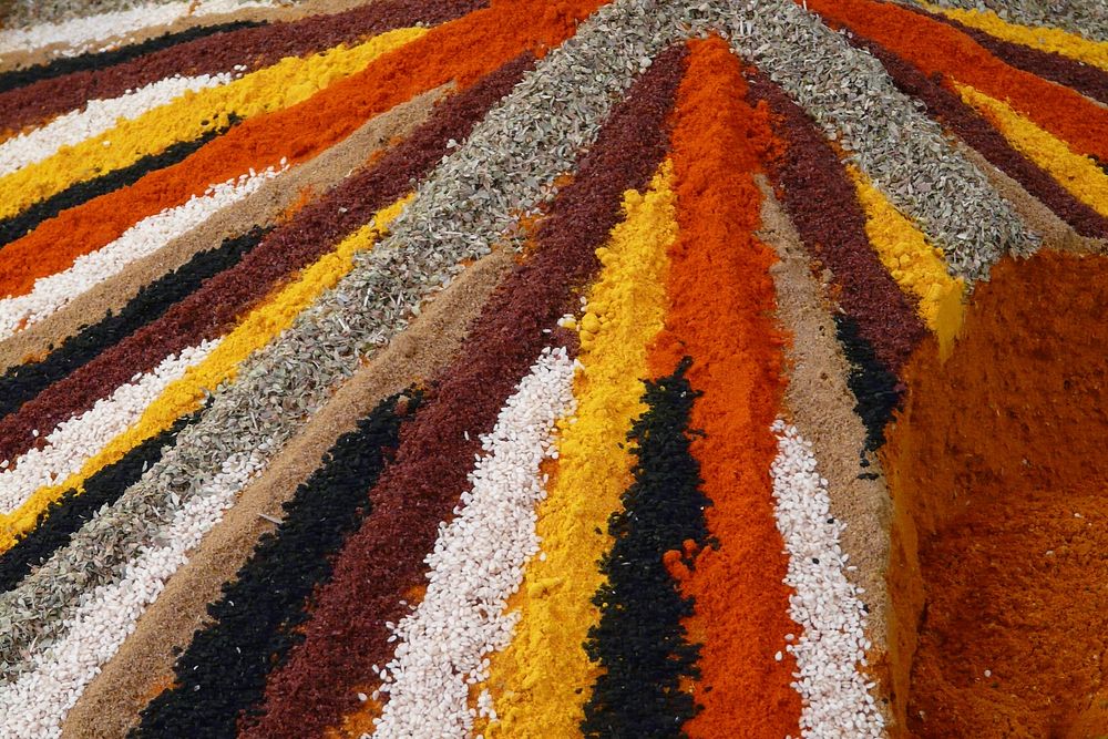 Colorful spices field, free public domain CC0 photo.