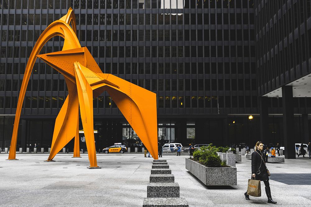 Flamingo sculpture by Alexander Calder in Chicago, USA - unknown date
