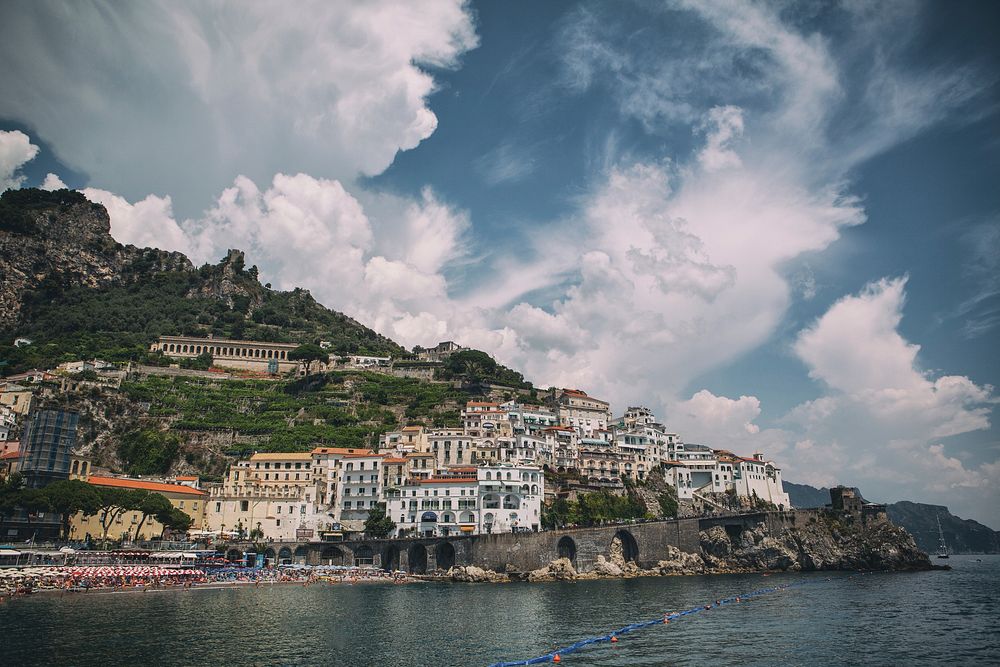 Amalfi coast, Italy lanscape view, free public domain CC0 photo.